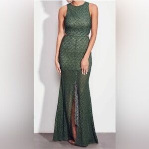 Ali & Jay Crystal Garden Cutout Maxi Dress in Green Size Large NWT